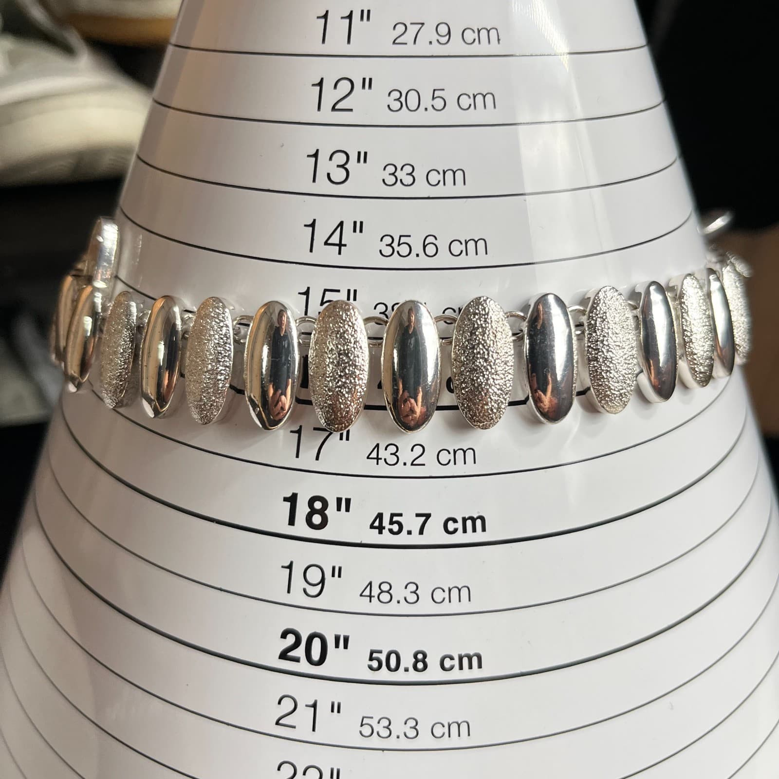 VTG Dana Buchman Silver Tone Textured Multi-Bead Collar Necklace Retro Statement - Thumbnail 9