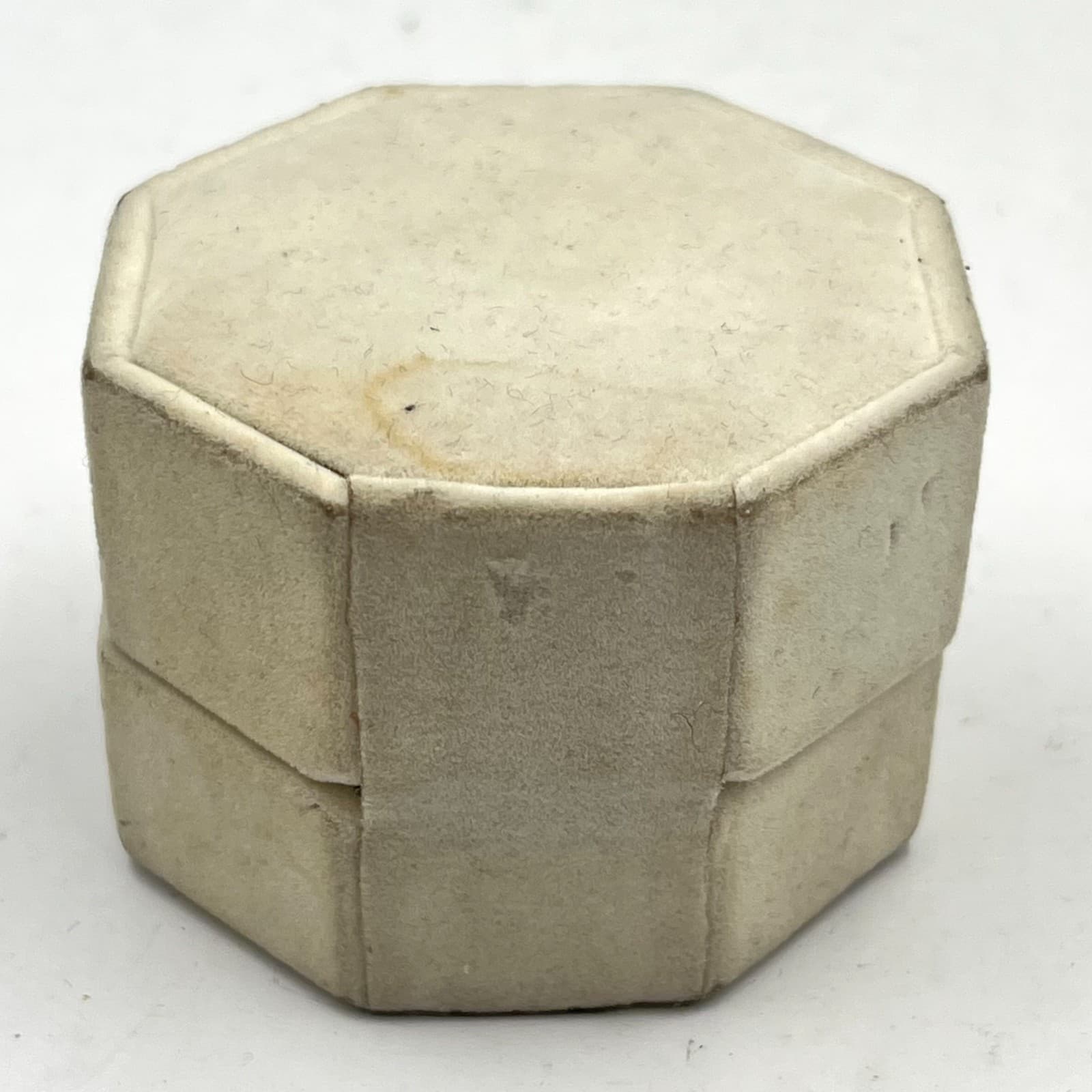 Vintage Zales Cream Velvet Octagon Ring Box Retro Jewelry Display Case Classic - Thumbnail 4