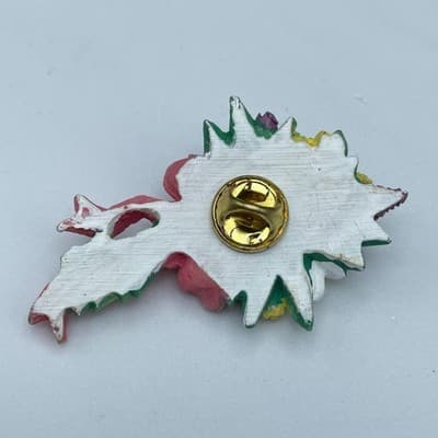 Vintage Enamel Gardener Girl Brooch Gold Tone Cute Spring Whimsical - Thumbnail 5