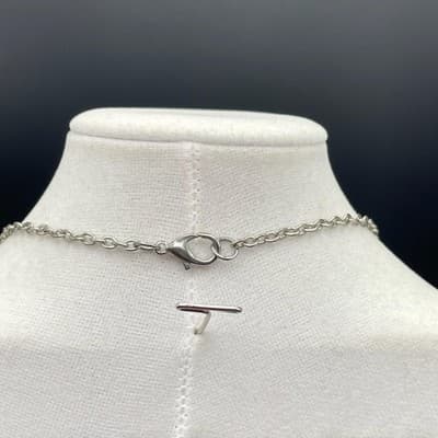 Vintage Silver Tone Black Bead Geometric Pendant Necklace Y2K Statement - Thumbnail 9