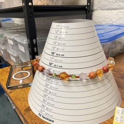 Vintage Women's Handcrafted Artistic Beautiful Glass Bead Necklace Jewelry 20 In - Thumbnail 12