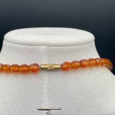 Vintage Women's Handcrafted Artistic Beautiful Glass Bead Necklace Jewelry 20 In - Thumbnail 11