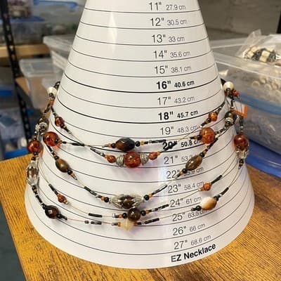 Multi-Strand Autumn Glass Bead Statement Necklace – Adjustable Lobster Clasp - Thumbnail 9