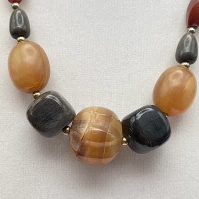 Chunky Mixed Gemstone Bead Statement Necklace Earthy Boho Y2K Vibes - Thumbnail 5