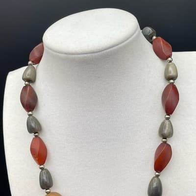 Chunky Mixed Gemstone Bead Statement Necklace Earthy Boho Y2K Vibes - Thumbnail 4