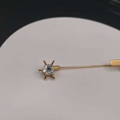 Vintage Gold Tone Sword Dagger Stick Pin Lapel Hat Tie Tack Jewellery F Shape - Thumbnail 6