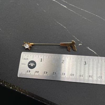 Vintage Gold Tone Sword Dagger Stick Pin Lapel Hat Tie Tack Jewellery F Shape - Thumbnail 7