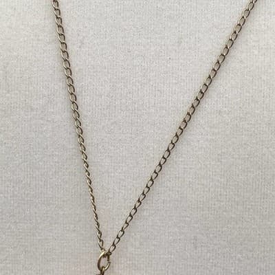 VTG Orange Carnelian Agate Stone Pebble Pendant Necklace Long Chain Gold Tone - Thumbnail 5