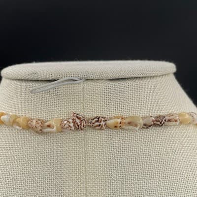 VTG Cowrie Shell Necklace Puka Beads Long Strand Beach Boho Style Neutral Tone - Thumbnail 8