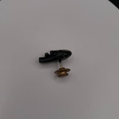 Vintage Tribal African Mask Black Gold Tone Tie Pin Lapel Tack Brooch 1 Inch - Thumbnail 5