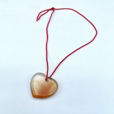 Vintage Natural Carnelian Agate Heart Pendant Bracelets Healing Stone Jewelry