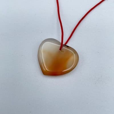 Vintage Natural Carnelian Agate Heart Pendant Bracelets Healing Stone Jewelry - Thumbnail 2