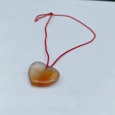 Vintage Natural Carnelian Agate Heart Pendant Bracelets Healing Stone Jewelry - Thumbnail 3