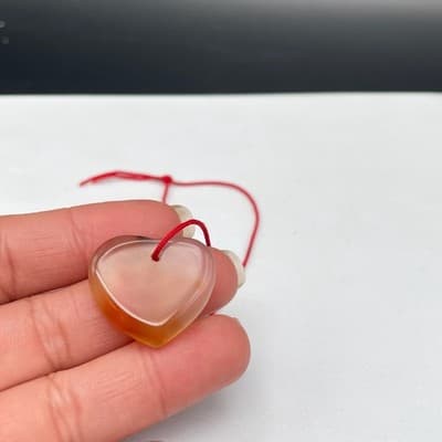 Vintage Natural Carnelian Agate Heart Pendant Bracelets Healing Stone Jewelry - Thumbnail 4