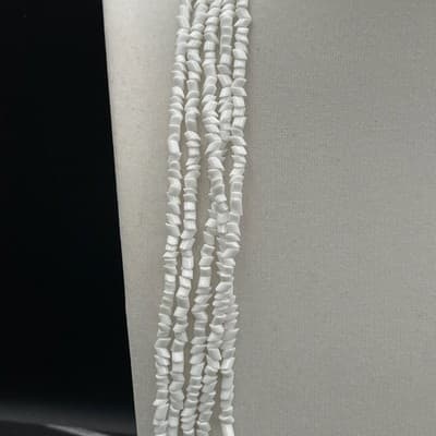 Vintage 90s Gold Tone White Puka Chip Plastic Necklace Women's Classic Jewelry - Thumbnail 6