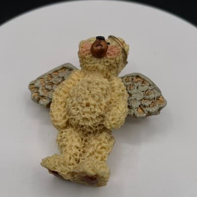 Vintage Boyd's Bear Angel Pin Daisy Bloom Resin Brooch Collectible Bear wear - Thumbnail 3