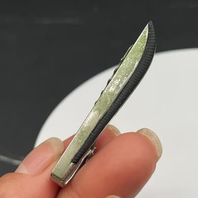 Vintage Anson Silver Tone Tie Clip Bar Ridged Texture Formal Men's Accessory - Thumbnail 5
