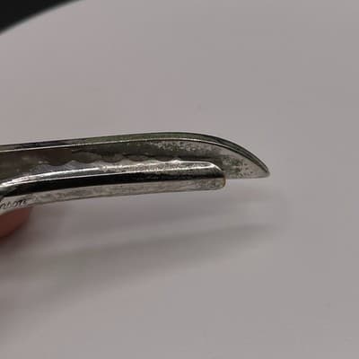 Vintage Anson Silver Tone Tie Clip Bar Ridged Texture Formal Men's Accessory - Thumbnail 4