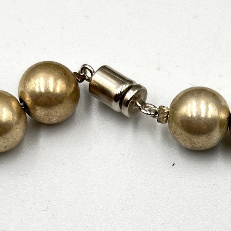 Vintage Southwestern Gold Tone Bead & Red Disc Heishi Statement Necklace Classic - Thumbnail 3