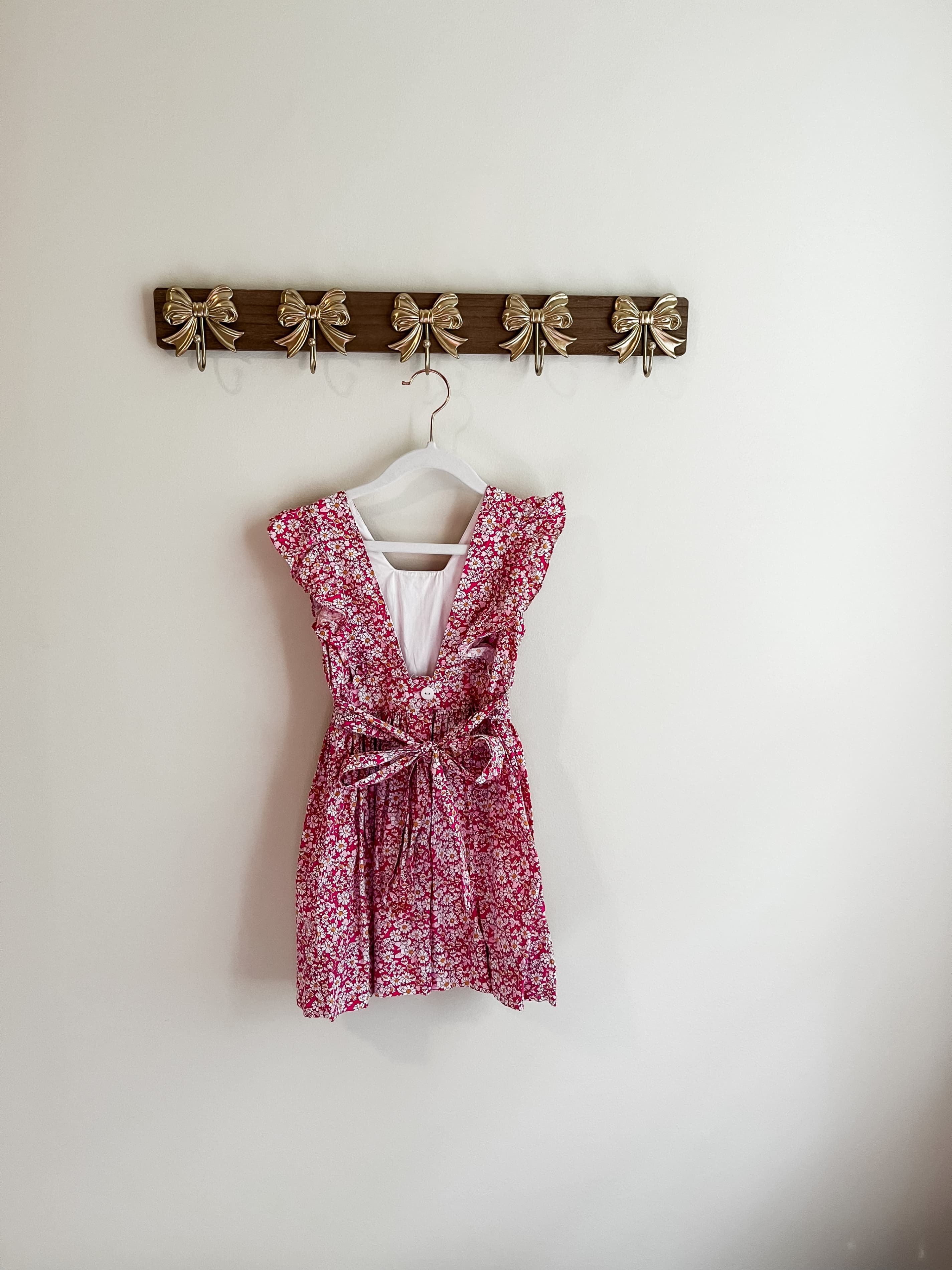 Dondolo Girls size 4 Floral Pink Dress with Ruffle Sleeves - Thumbnail 2