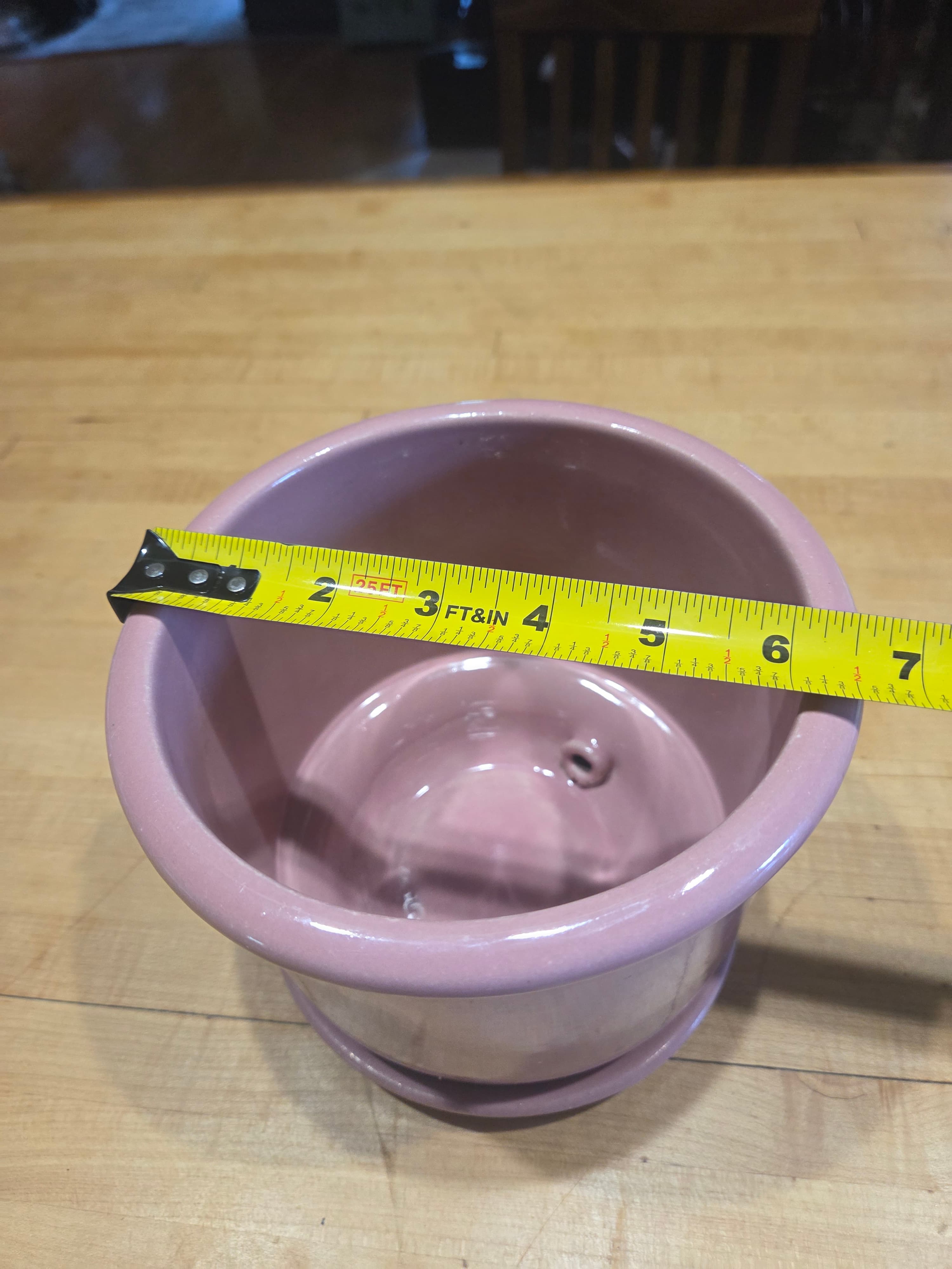 Pink Ceramic Planter with Drainage Hole - Thumbnail 5