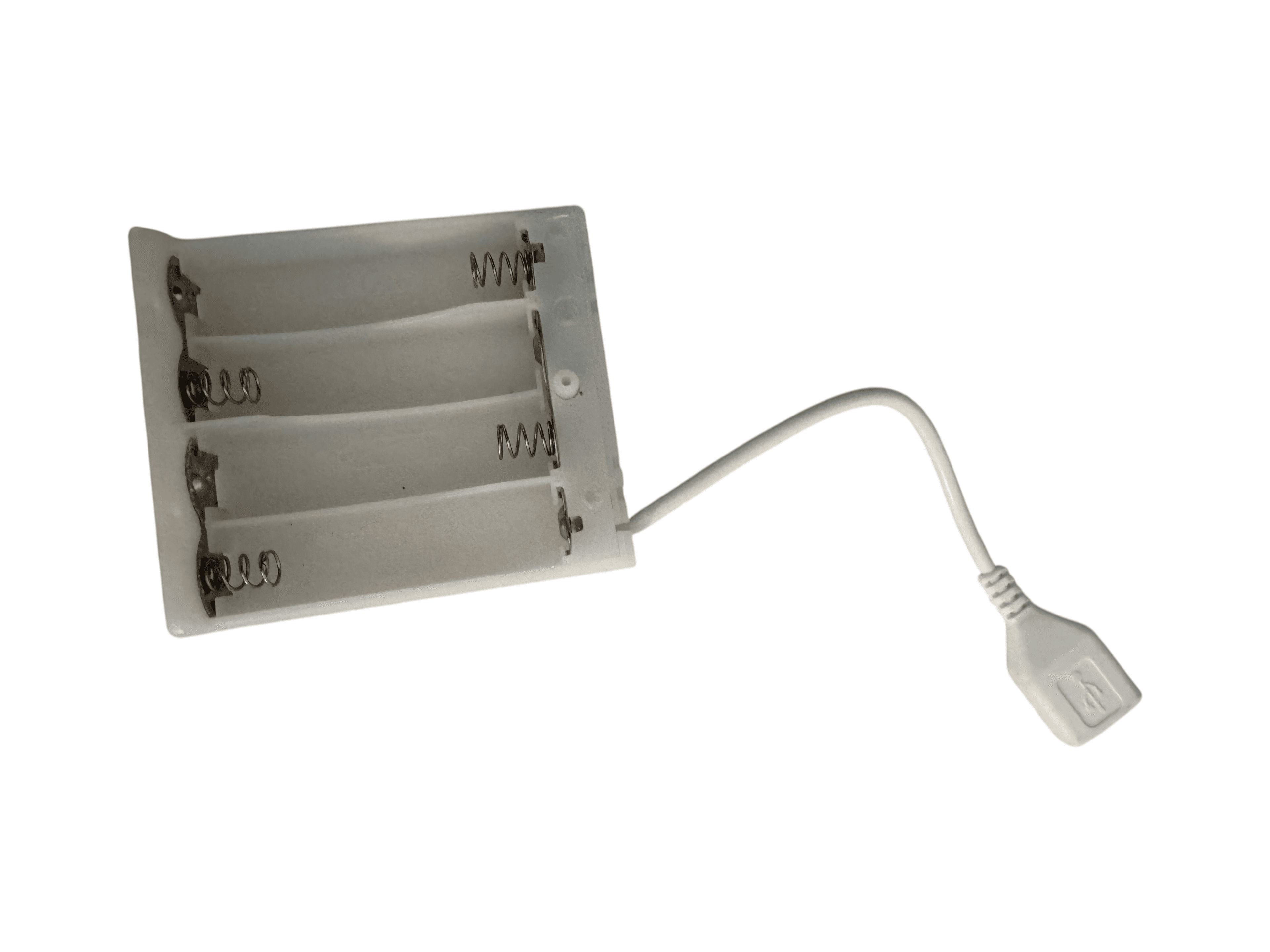 USB Battery Pack USB to Battery Pack AA for Plug in Lights, 5V Portable 4 AA Holder Box with Switch for Neon Signs Indoor Outdoor Party Decor (White) - Thumbnail 3