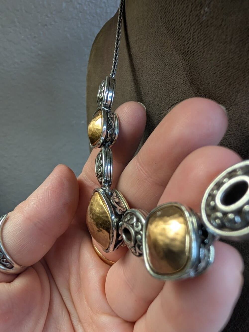 Brighton Silver and Gold Two Tone Necklace - Thumbnail 4