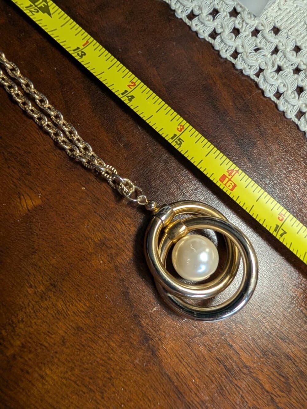 Vintage Gold Tone Faux Pearl Chain Necklace Bundle - Thumbnail 9