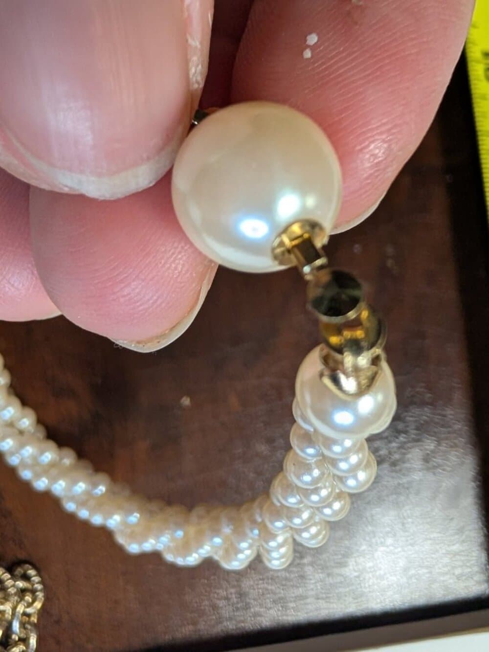Vintage Gold Tone Faux Pearl Chain Necklace Bundle - Thumbnail 10