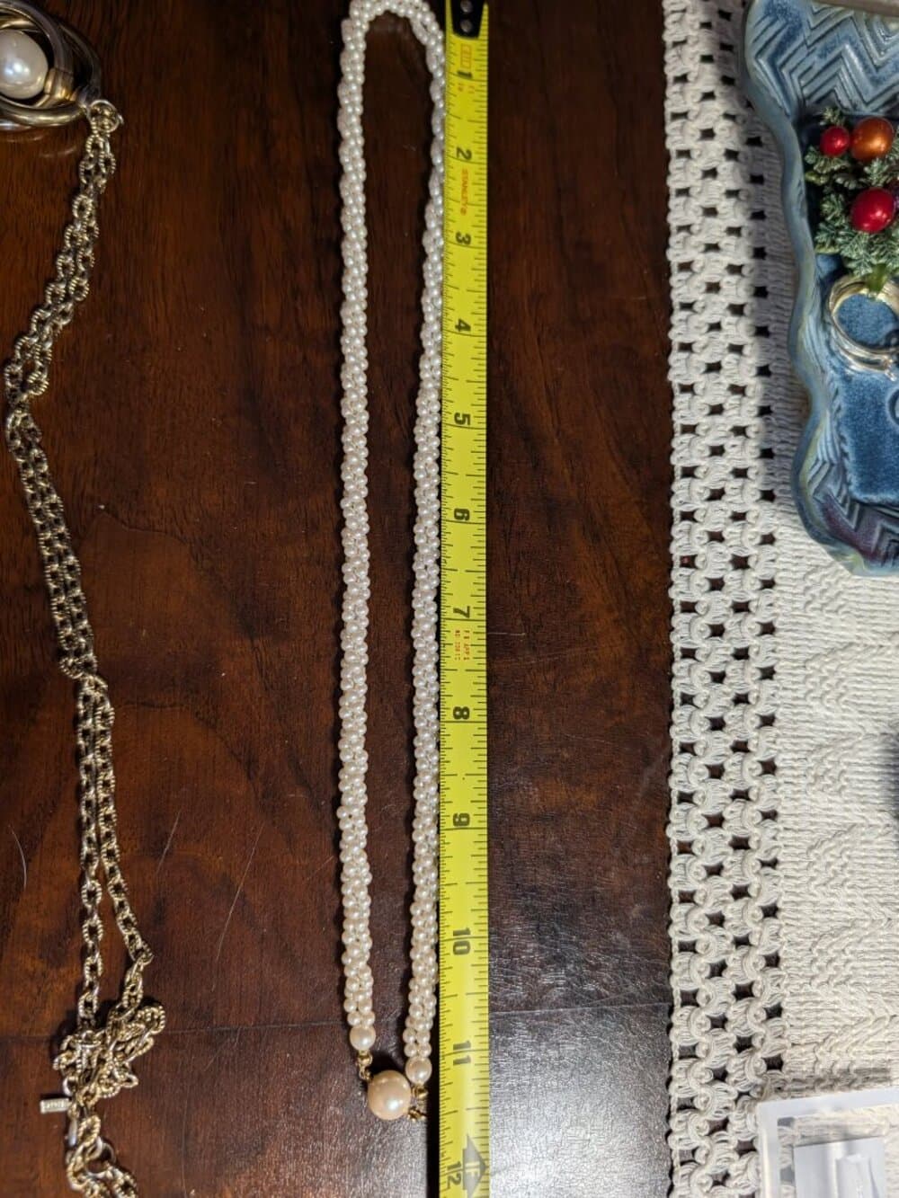 Vintage Gold Tone Faux Pearl Chain Necklace Bundle - Thumbnail 16