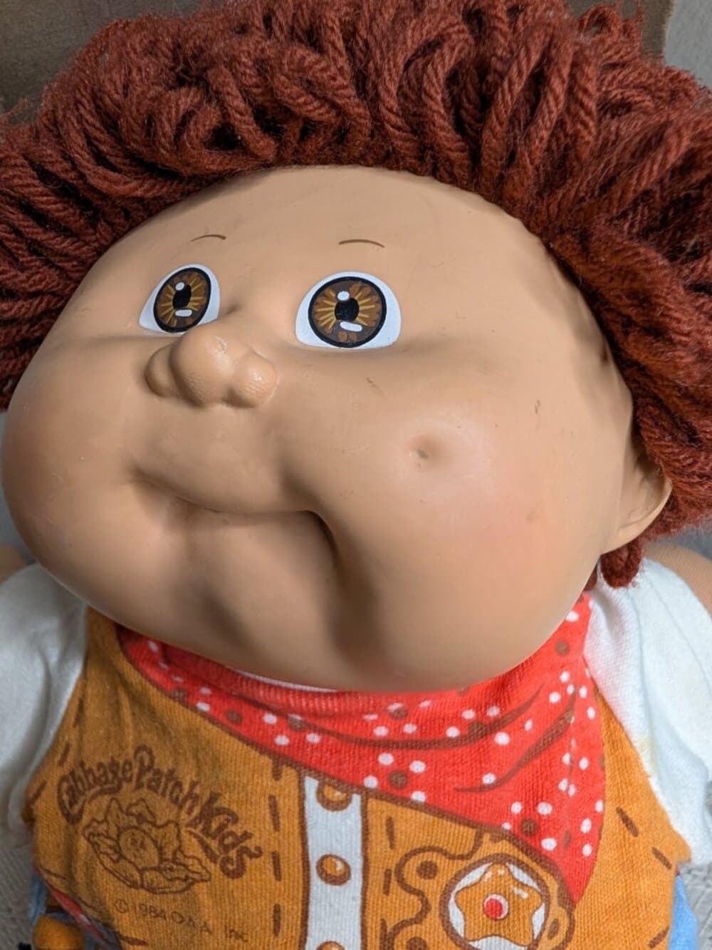 Cabbage Patch Kids 1986 Doll brown hair cowboy costume - Thumbnail 4