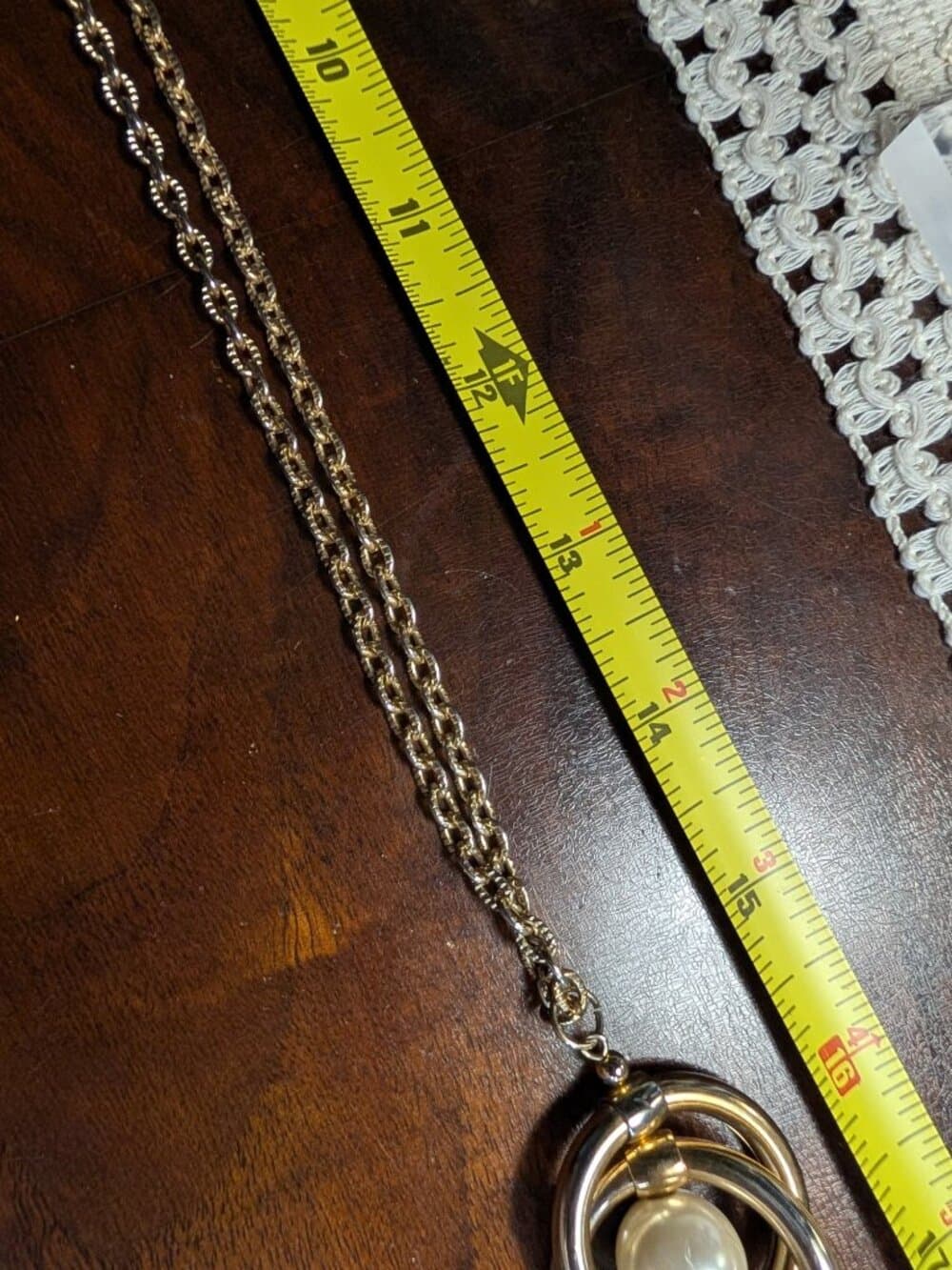 Vintage Gold Tone Faux Pearl Chain Necklace Bundle - Thumbnail 15