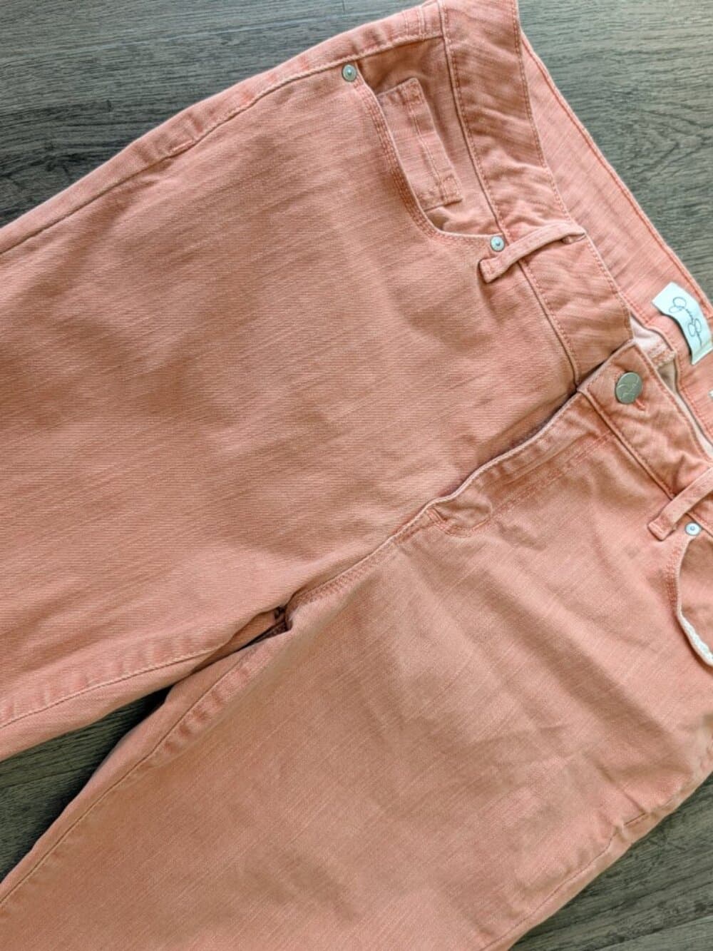 Jessica Simpson Coral Pink Cropped Jeans Size 31 - Thumbnail 4