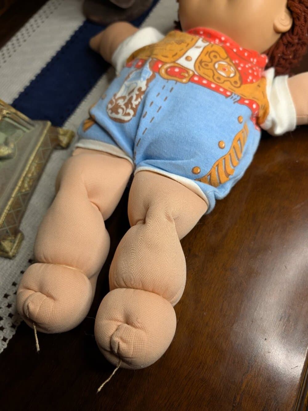 Cabbage Patch Kids 1986 Doll brown hair cowboy costume - Thumbnail 6