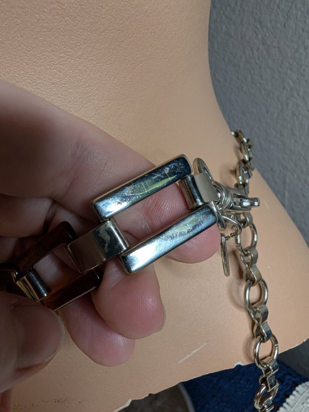 Vintage Soho Designs Silver and Brown Resin Chain Belt - Thumbnail 8