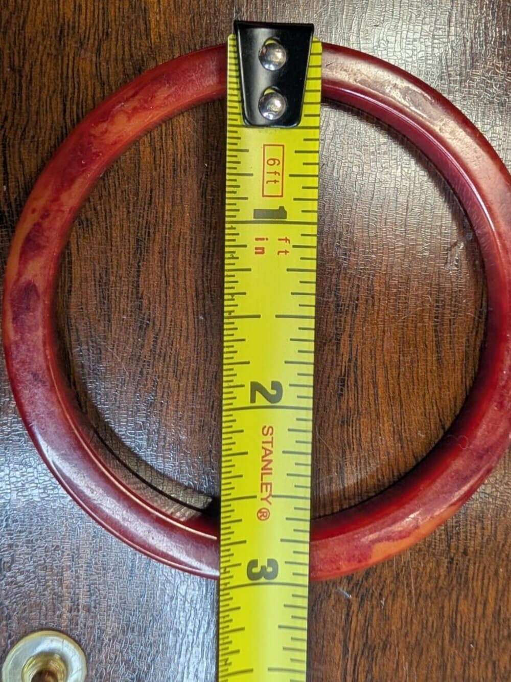 Vintage Red Marbled Bakelite Bangle Bracelet Single - Thumbnail 12