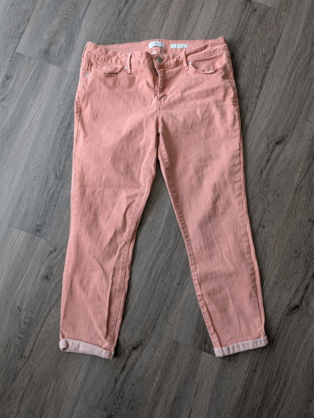 Jessica Simpson Coral Pink Cropped Jeans Size 31 - Thumbnail 2