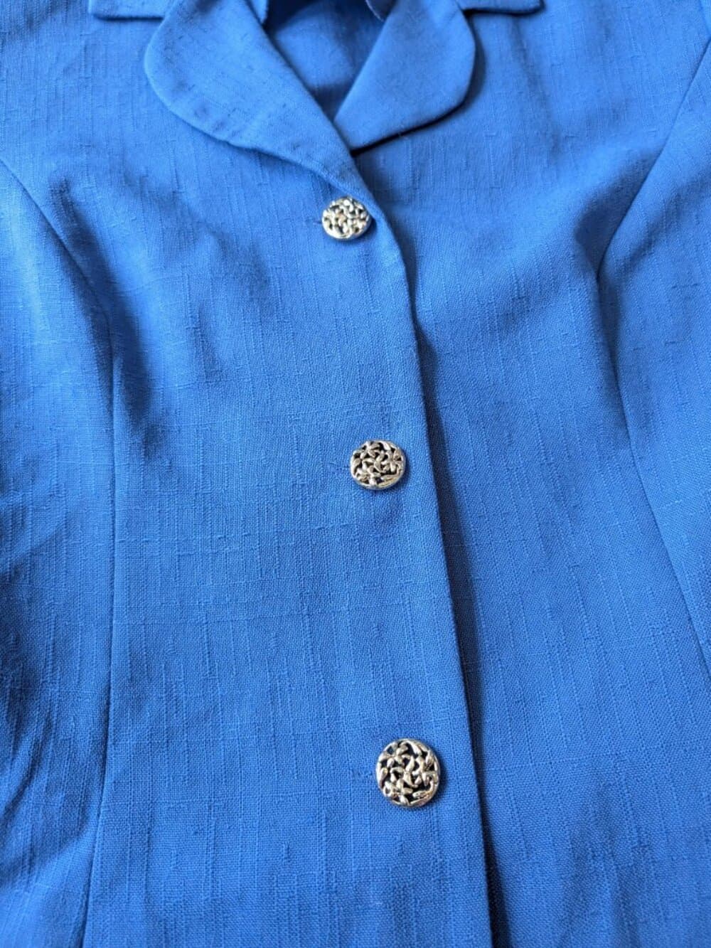 Vintage Leslie Fay Petite Blue Fitted Blazer Size 6P - Thumbnail 7