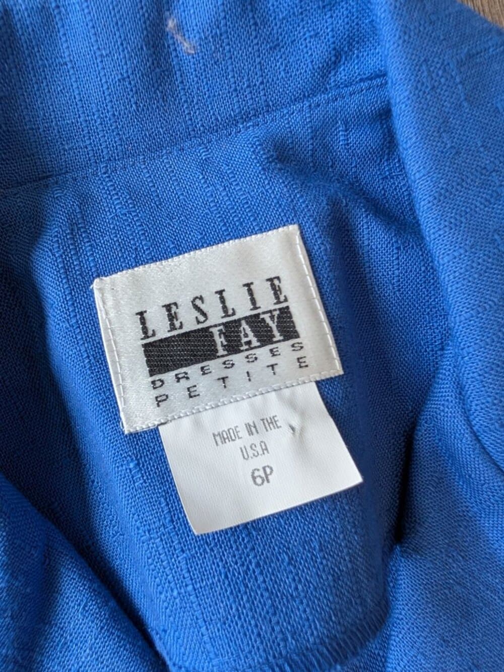 Vintage Leslie Fay Petite Blue Fitted Blazer Size 6P - Thumbnail 11