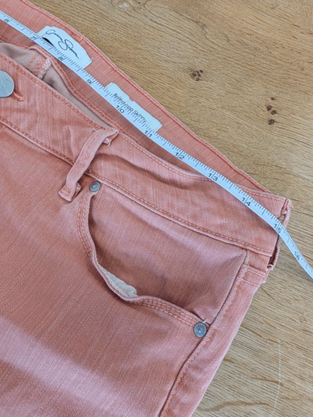 Jessica Simpson Coral Pink Cropped Jeans Size 31 - Thumbnail 7
