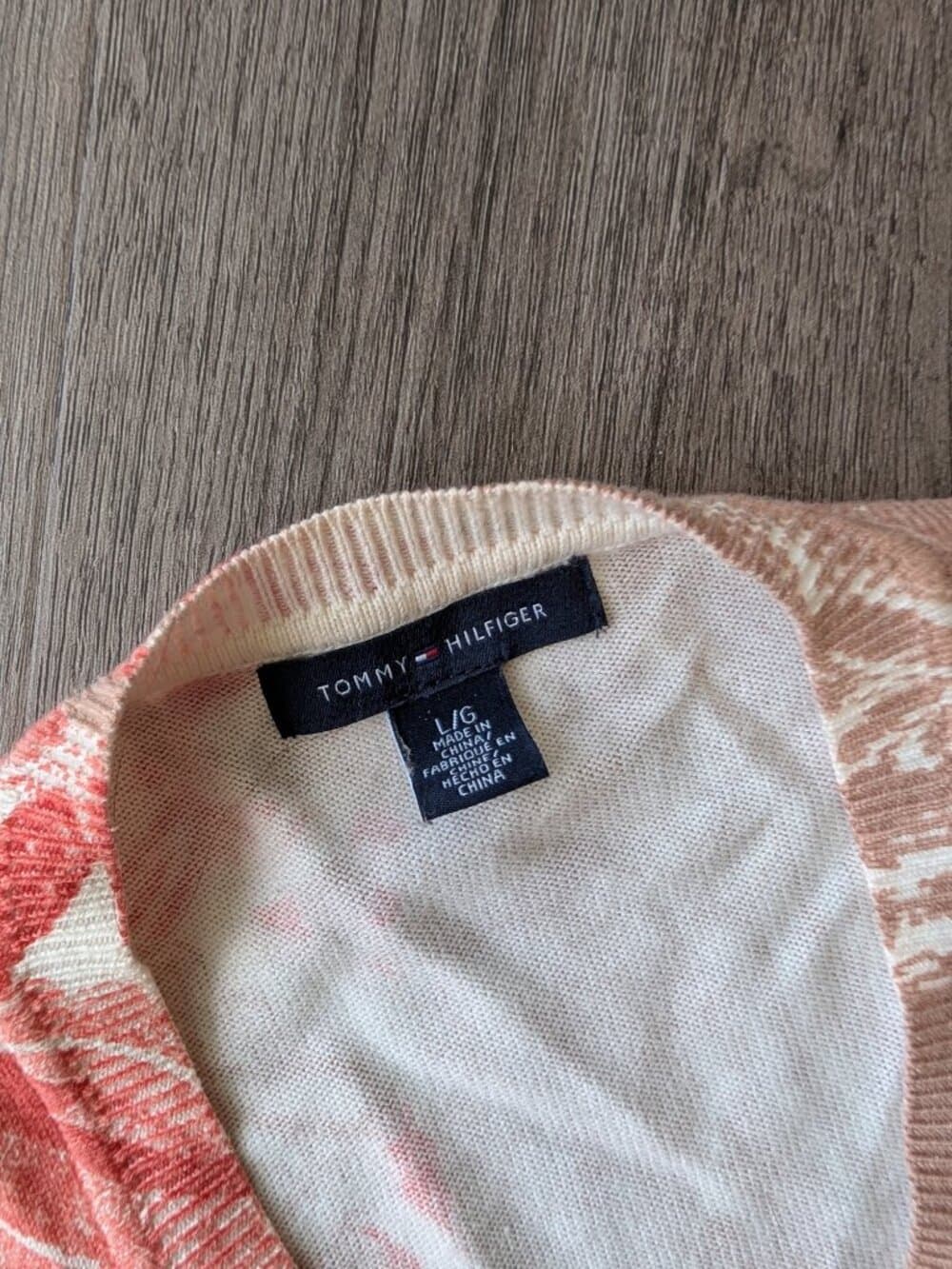 Tommy Hilfiger Coral Pink and White Paisley Cardigan Sweater - Thumbnail 7