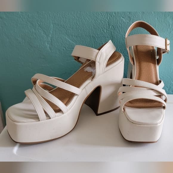 Report White Chunky Platform Strappy Sandals - Thumbnail 17