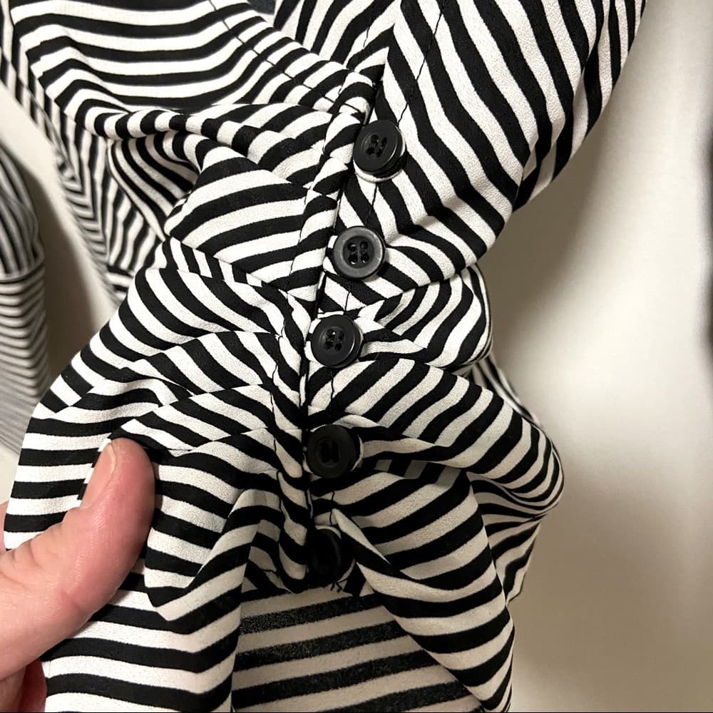 Badgley Mischka Striped Blouse - Thumbnail 6