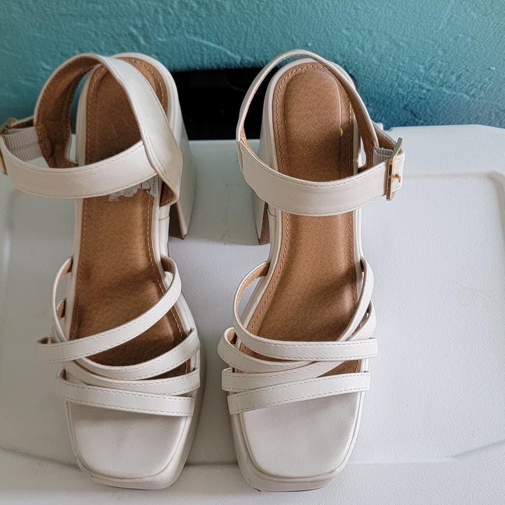 Report White Chunky Platform Strappy Sandals - Thumbnail 7