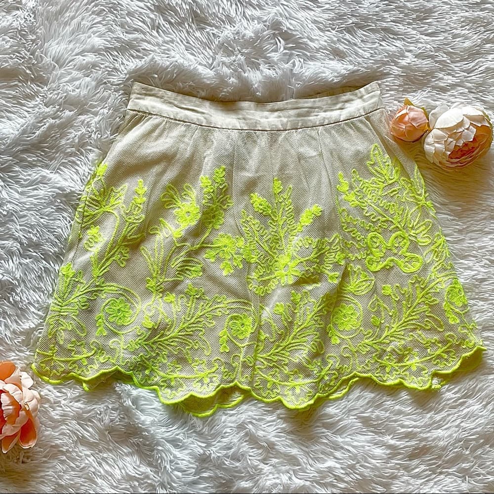 Anthropologie Scalloped Neon Skirt - Thumbnail 6
