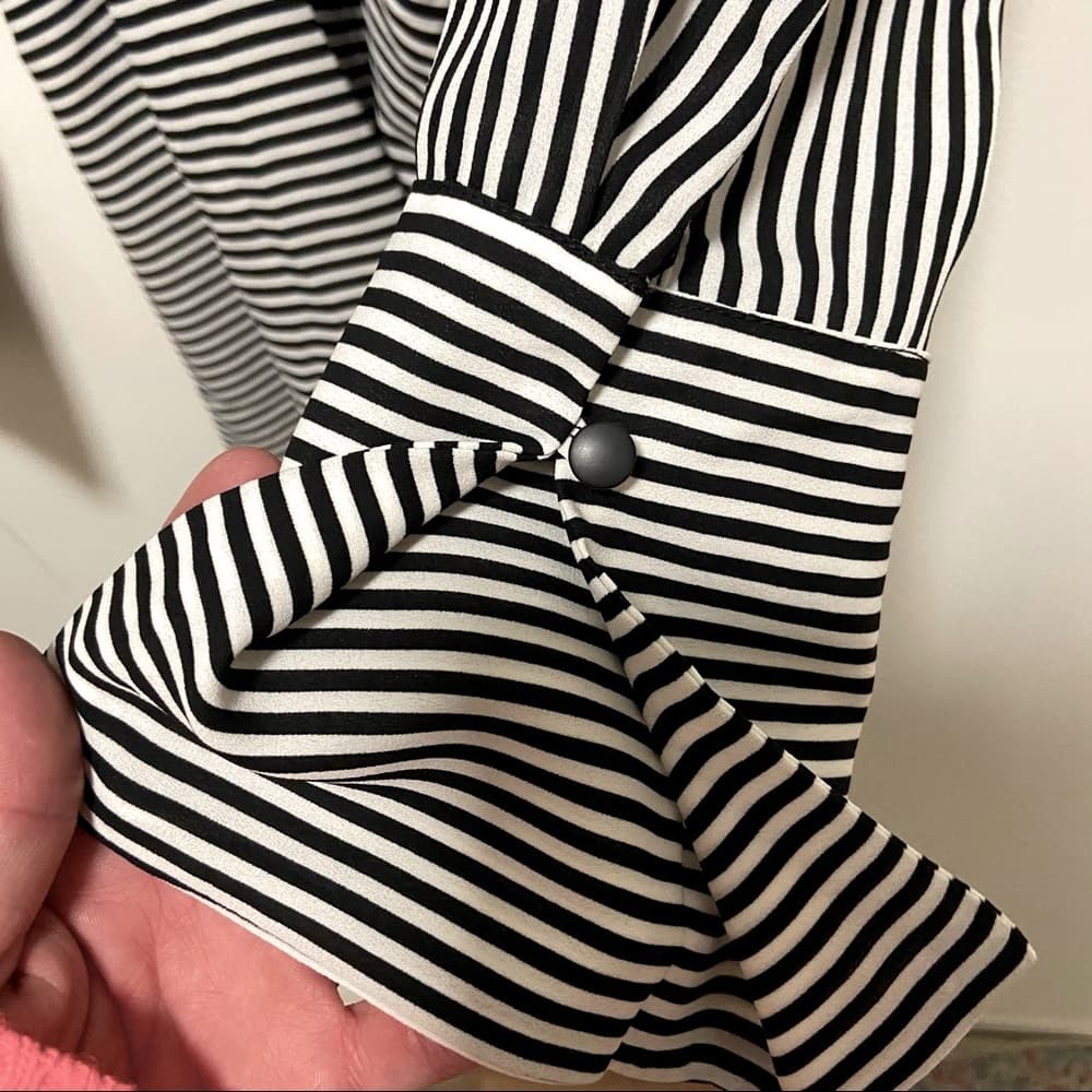 Badgley Mischka Striped Blouse - Thumbnail 8