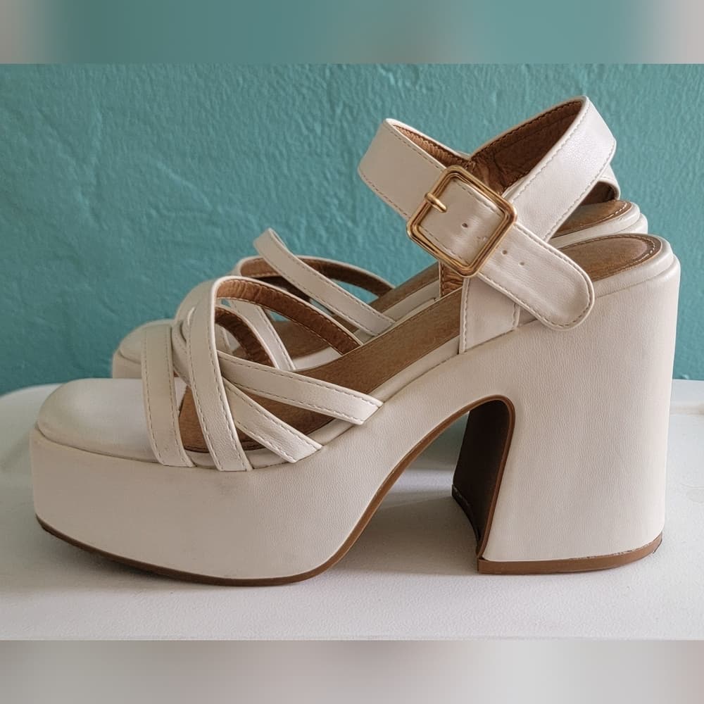 Report White Chunky Platform Strappy Sandals - Thumbnail 8