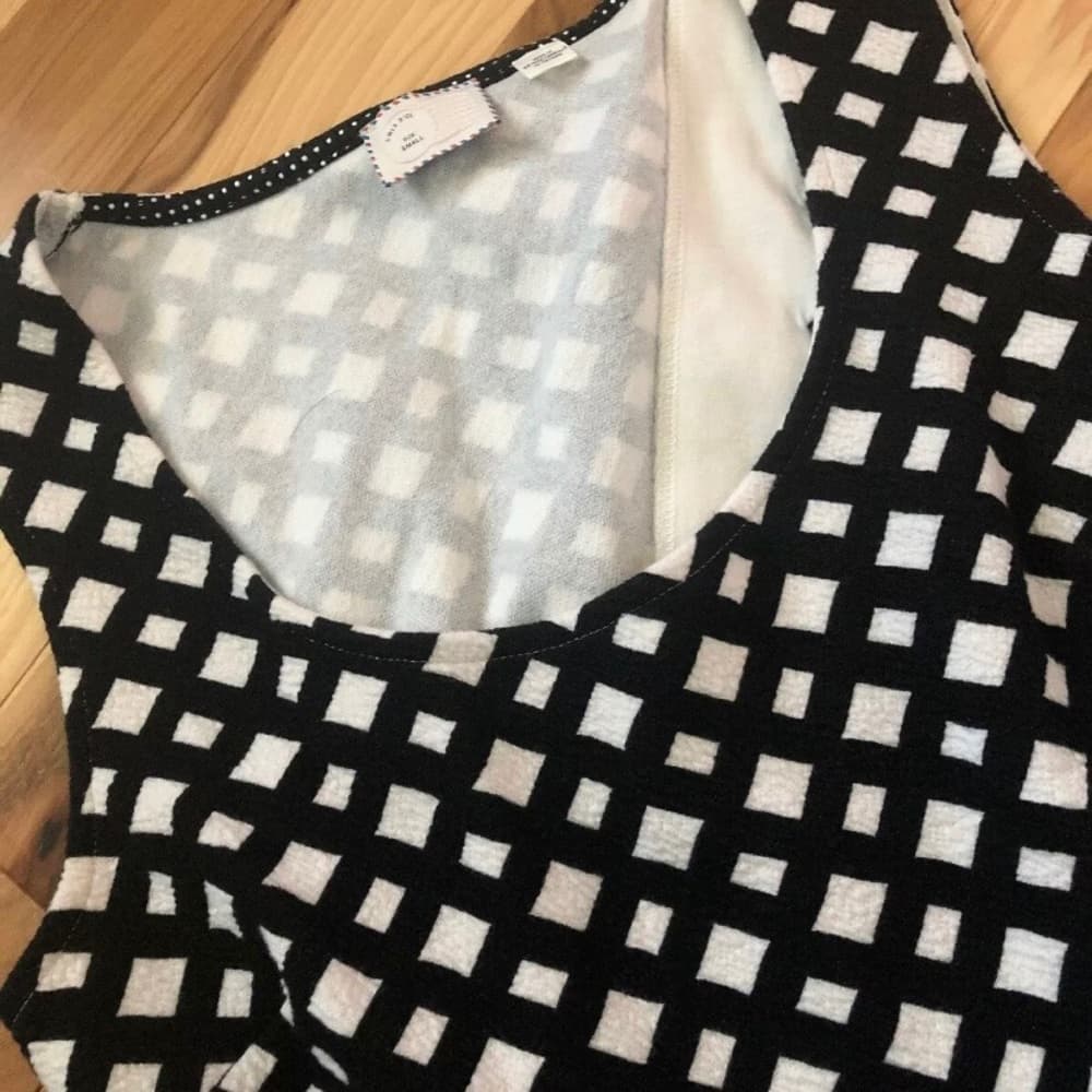 Anthropologie Black & White Peplum Top - Thumbnail 2