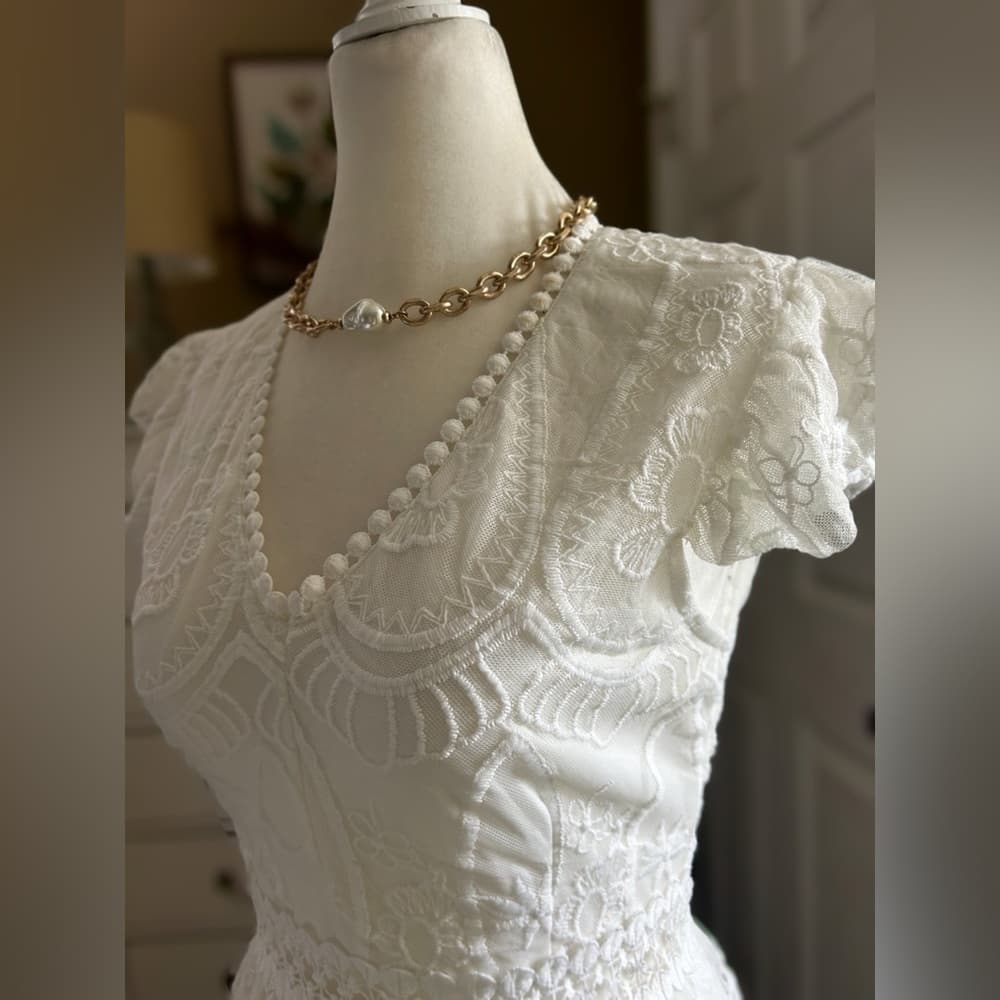 ⭐️ Southern Fried Chics White Lace Maxi Dress - Thumbnail 4