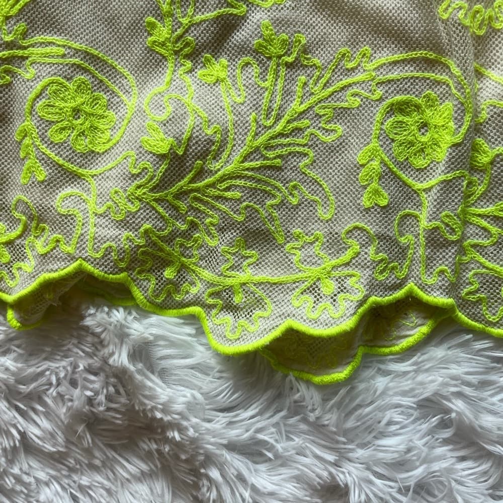 Anthropologie Scalloped Neon Skirt - Thumbnail 3